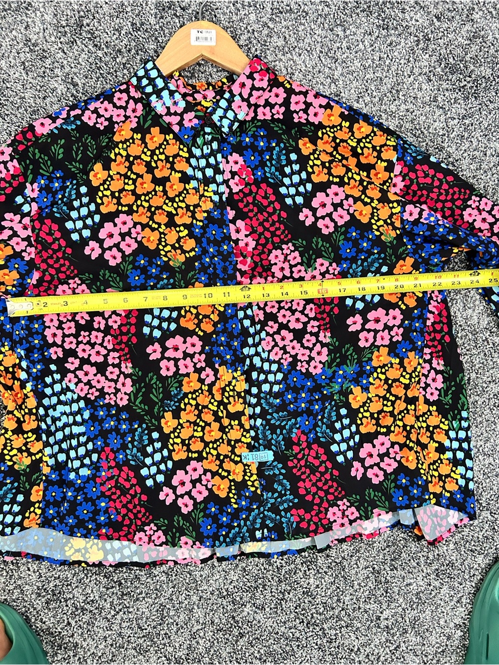 Johnny Was JADE Floral Blouse M eclectic Multicolor Pleated Boho Button Down Top - Picture 10 of 11